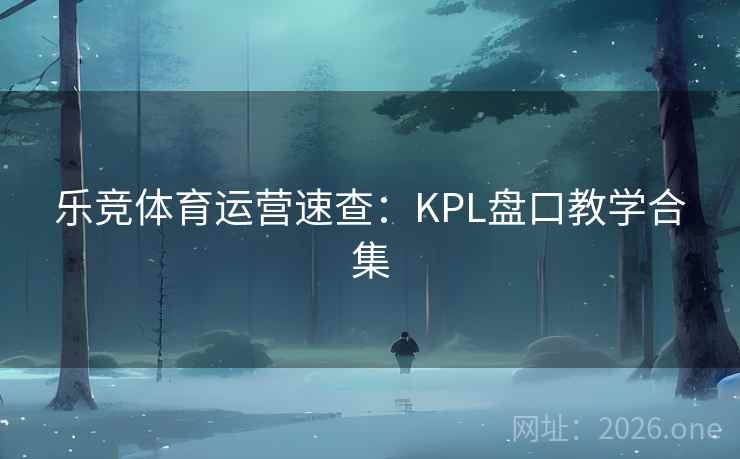 乐竞体育运营速查：KPL盘口教学合集